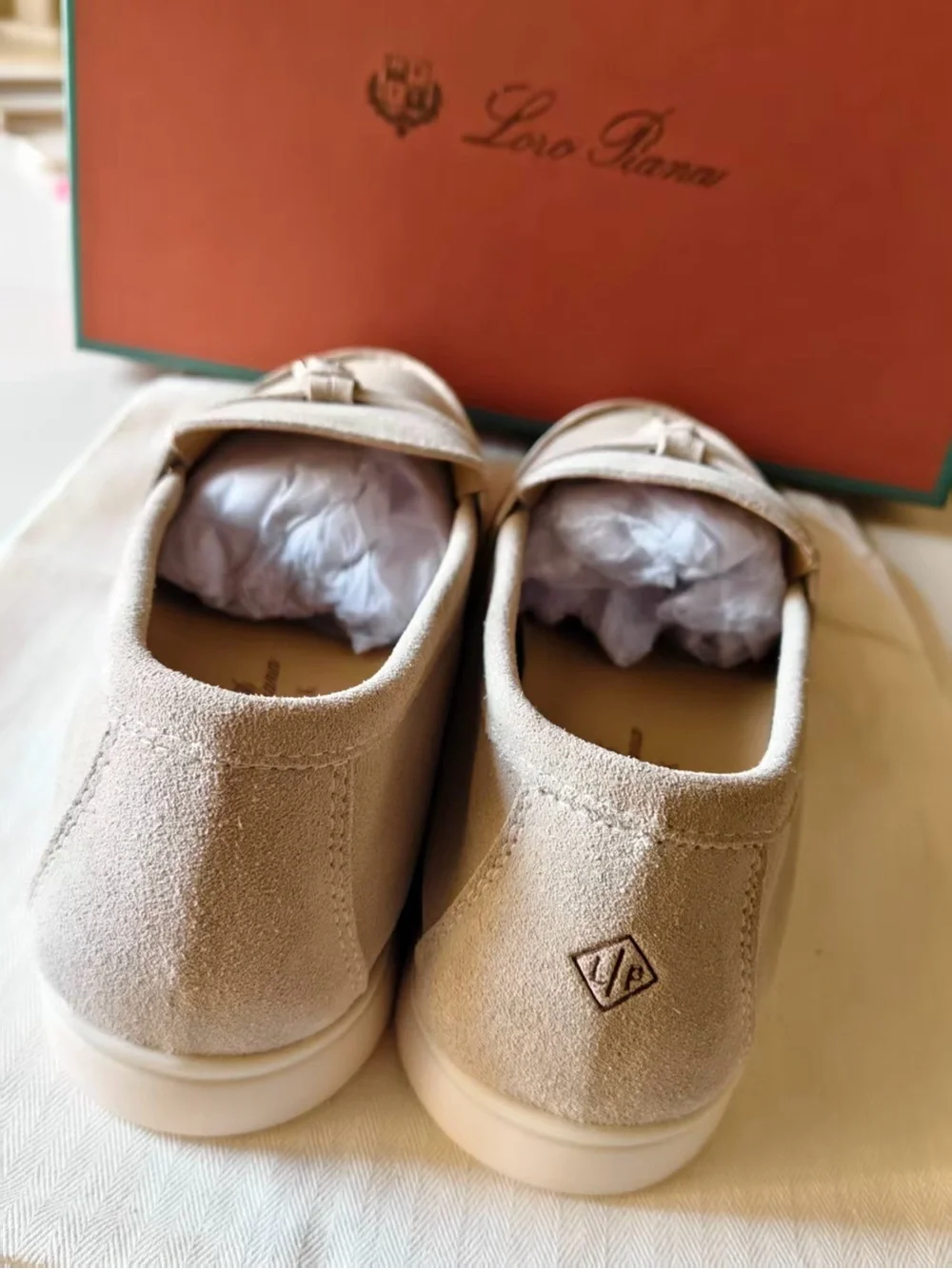 Loro Piana Beige Suede Tassel Loafers